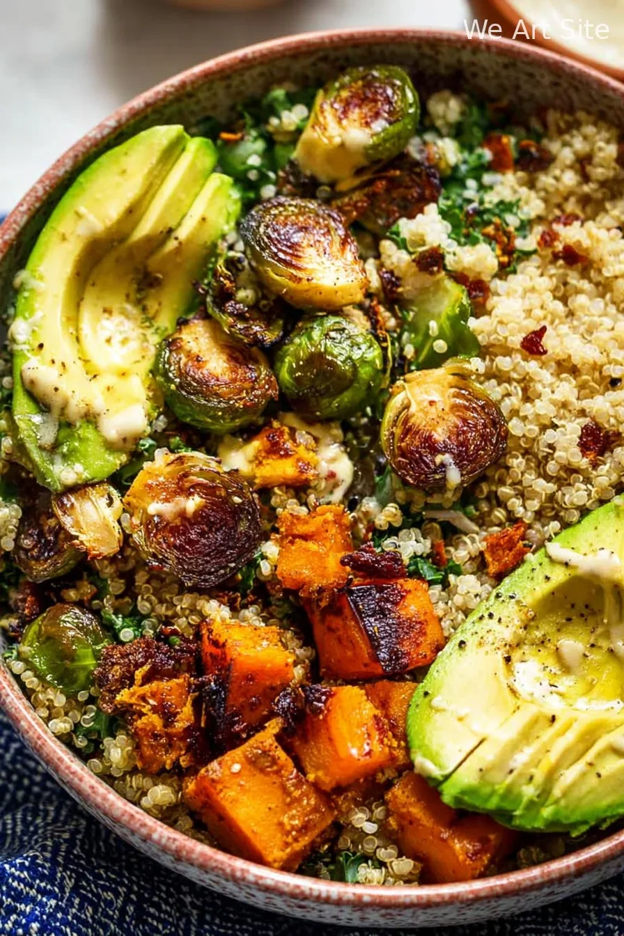 Quinoa Power Bowls with Maple Chipotle Brussels and Smoky Butternut Squash