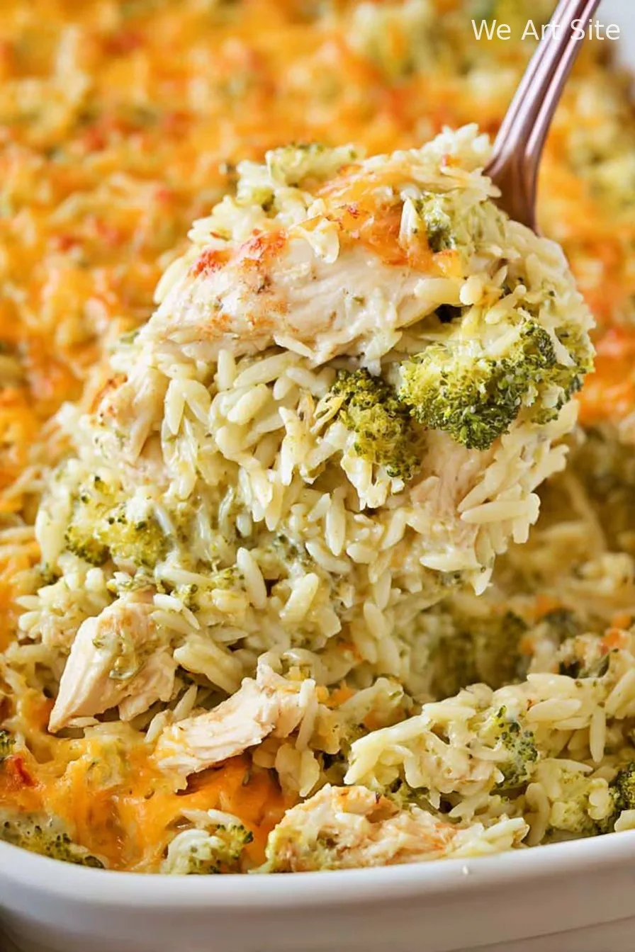 Broccoli Cheddar Baked Chicken Orzo