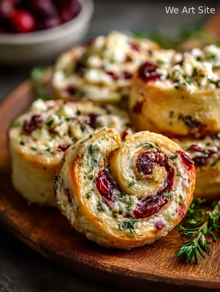Cranberry Cream Cheese Pinwheels with Feta & Herbs