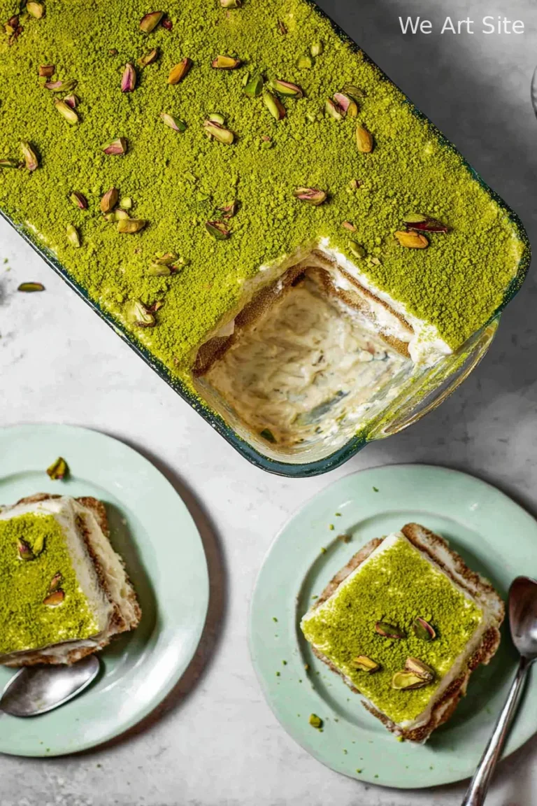 Creamy Pistachio Tiramisu (No Egg)
