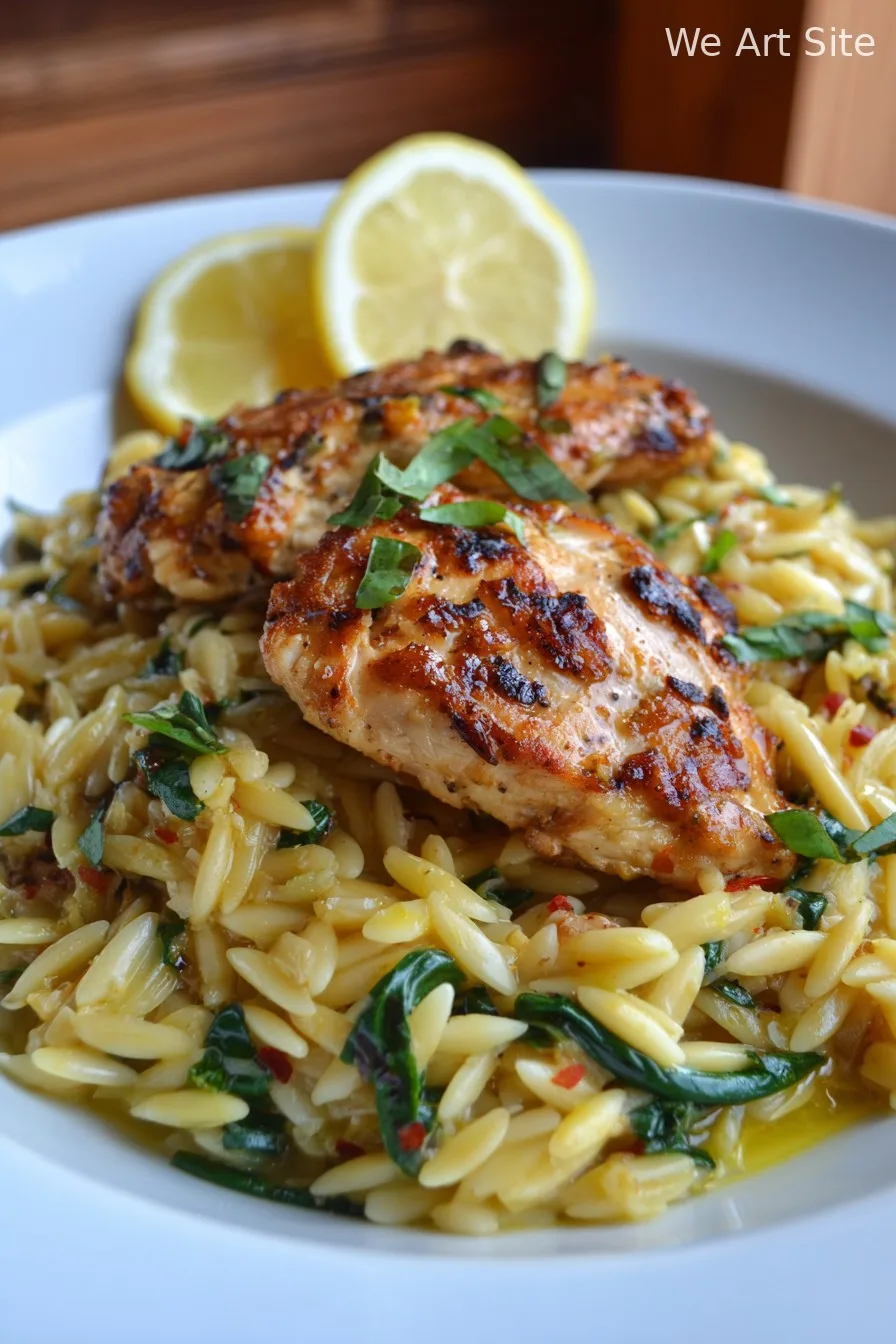 High-Protein Lemon Chicken Orzo