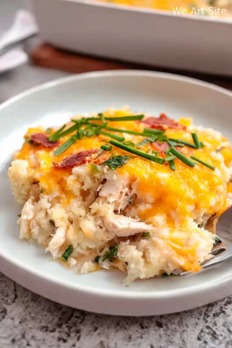Loaded KETO Chicken Cauliflower Rice Casserole