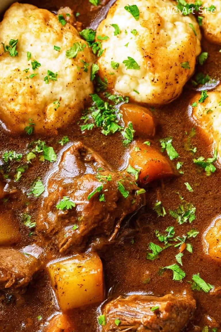 Slow Cooker Beef Stew and Dumplings