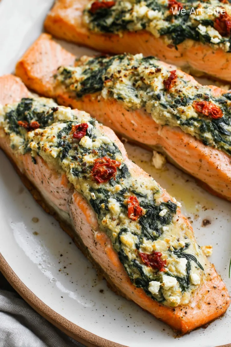 Stuffed Salmon With Spinach & Feta