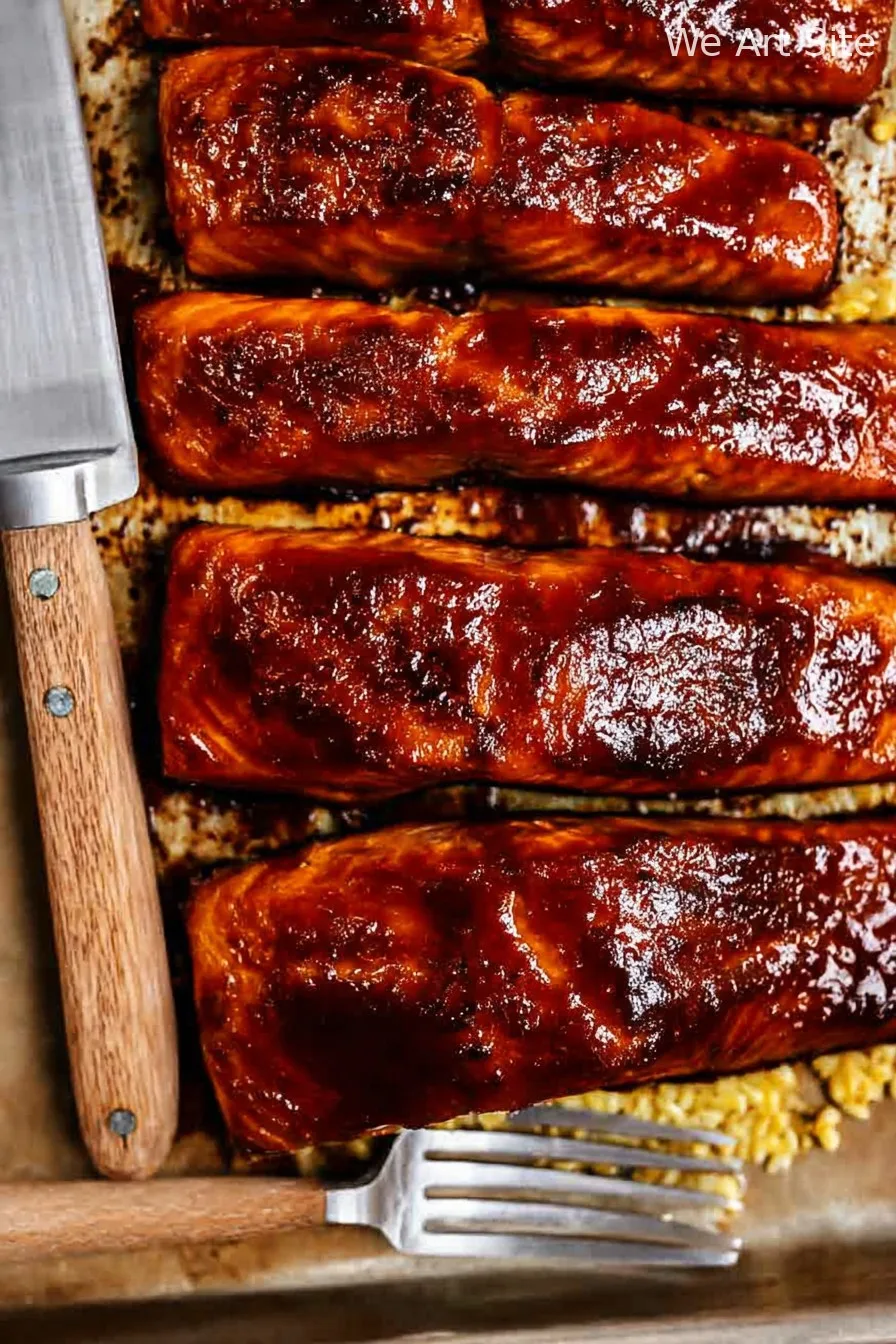 Baked BBQ Salmon with Buttery Corn Rice