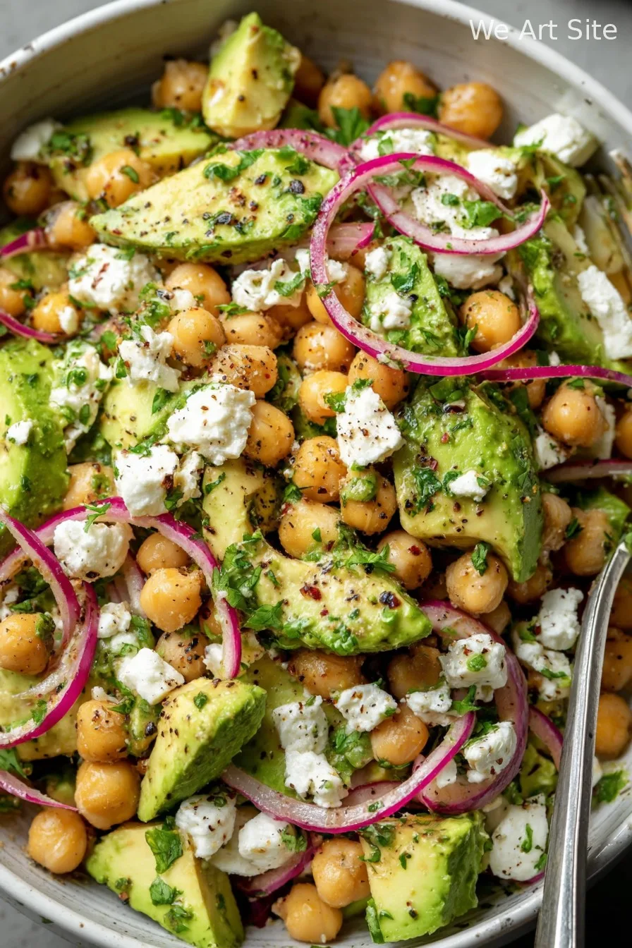 Chickpea Feta Avocado Salad