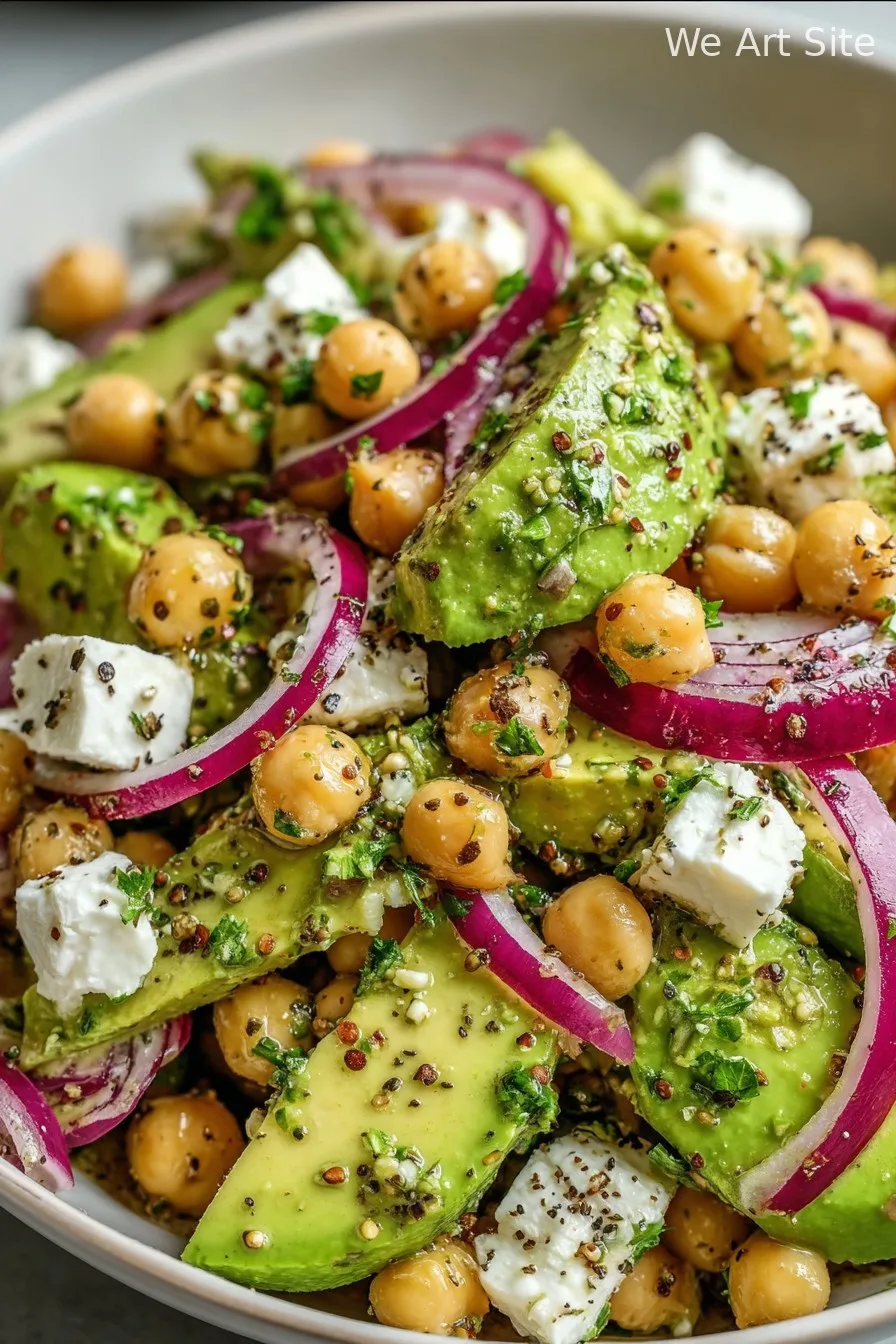Chickpea Feta Avocado Salad