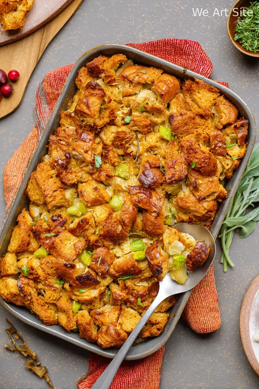 Buttery Herb Croissant Stuffing