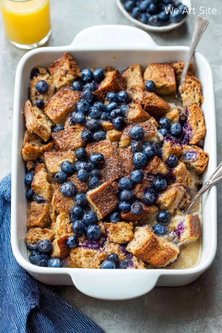 Dairy-free French Toast Casserole with Blueberries