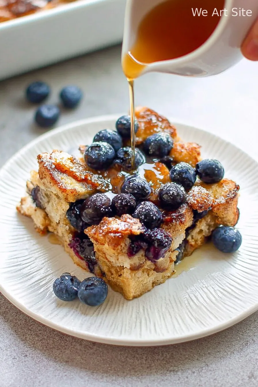 Dairy-free French Toast Casserole with Blueberries
