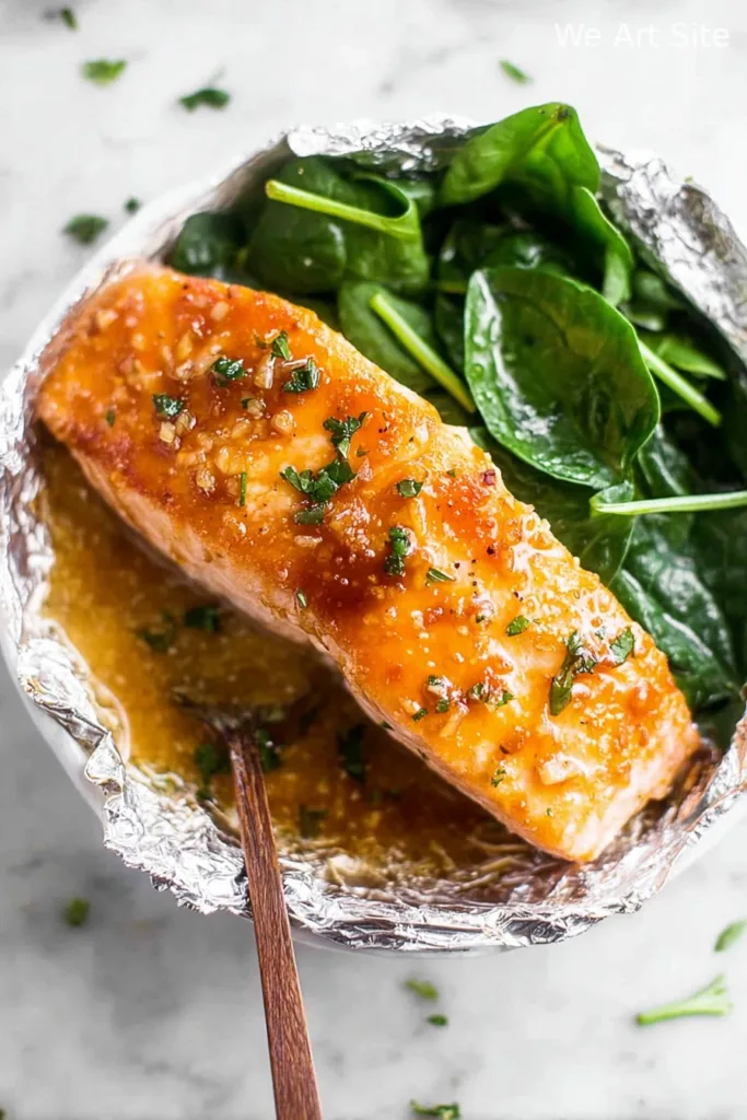 Honey Garlic Salmon Baked in Foil