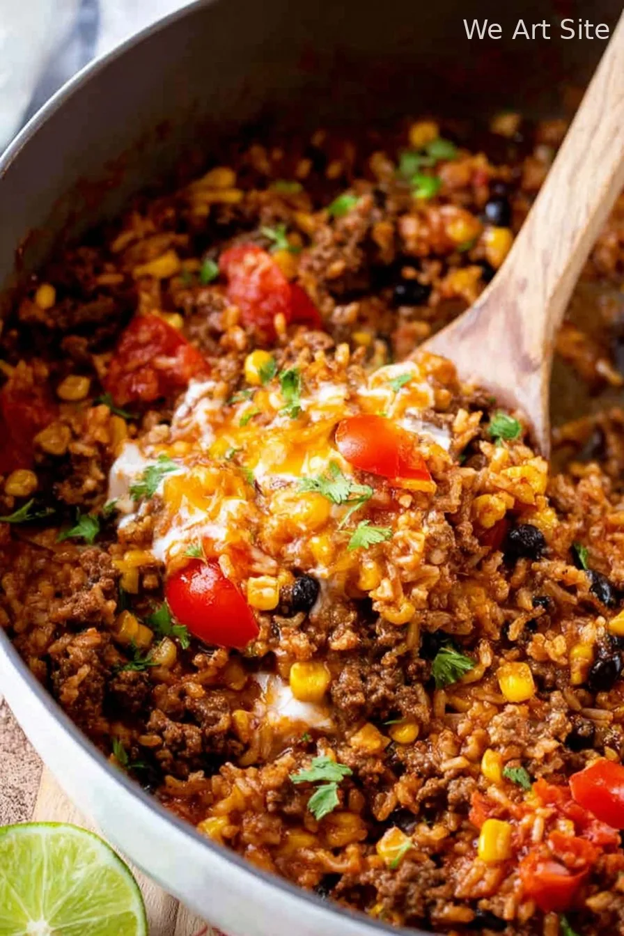 Mexican Beef and Rice Skillet