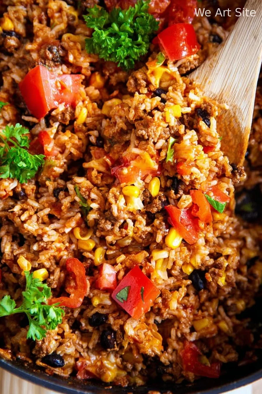 Mexican Beef and Rice Skillet