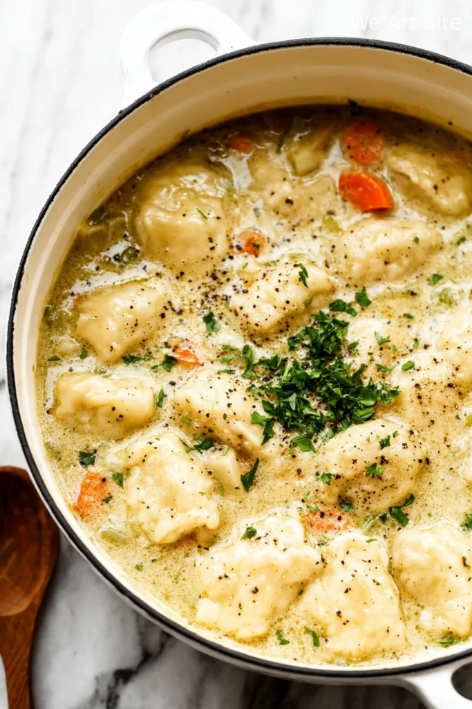 One Pot Chicken Dumpling Soup