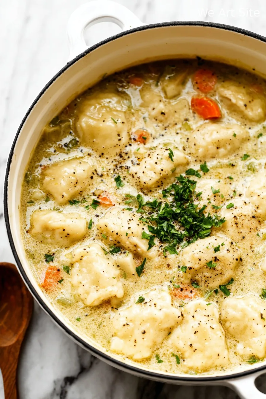 One Pot Chicken Dumpling Soup