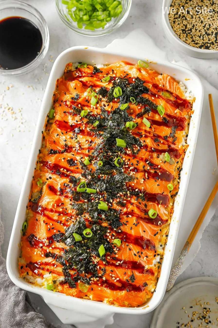 Salmon Sushi Bake