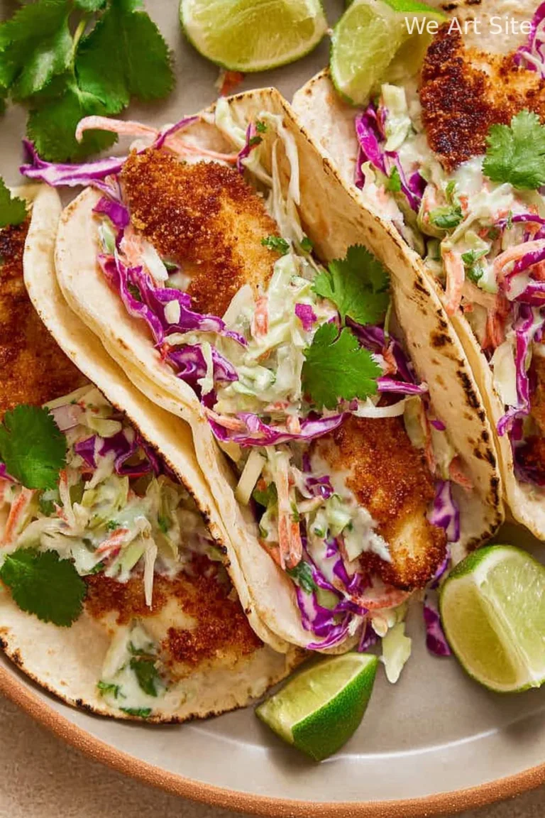 Air Fryer Fish Tacos with Cilantro Lime Slaw