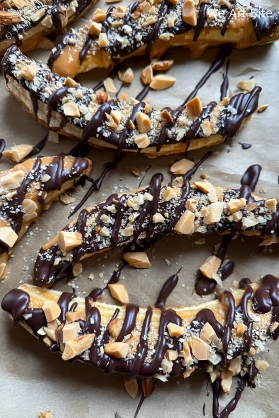 EASY FROZEN BANANA SNICKERS BOATS