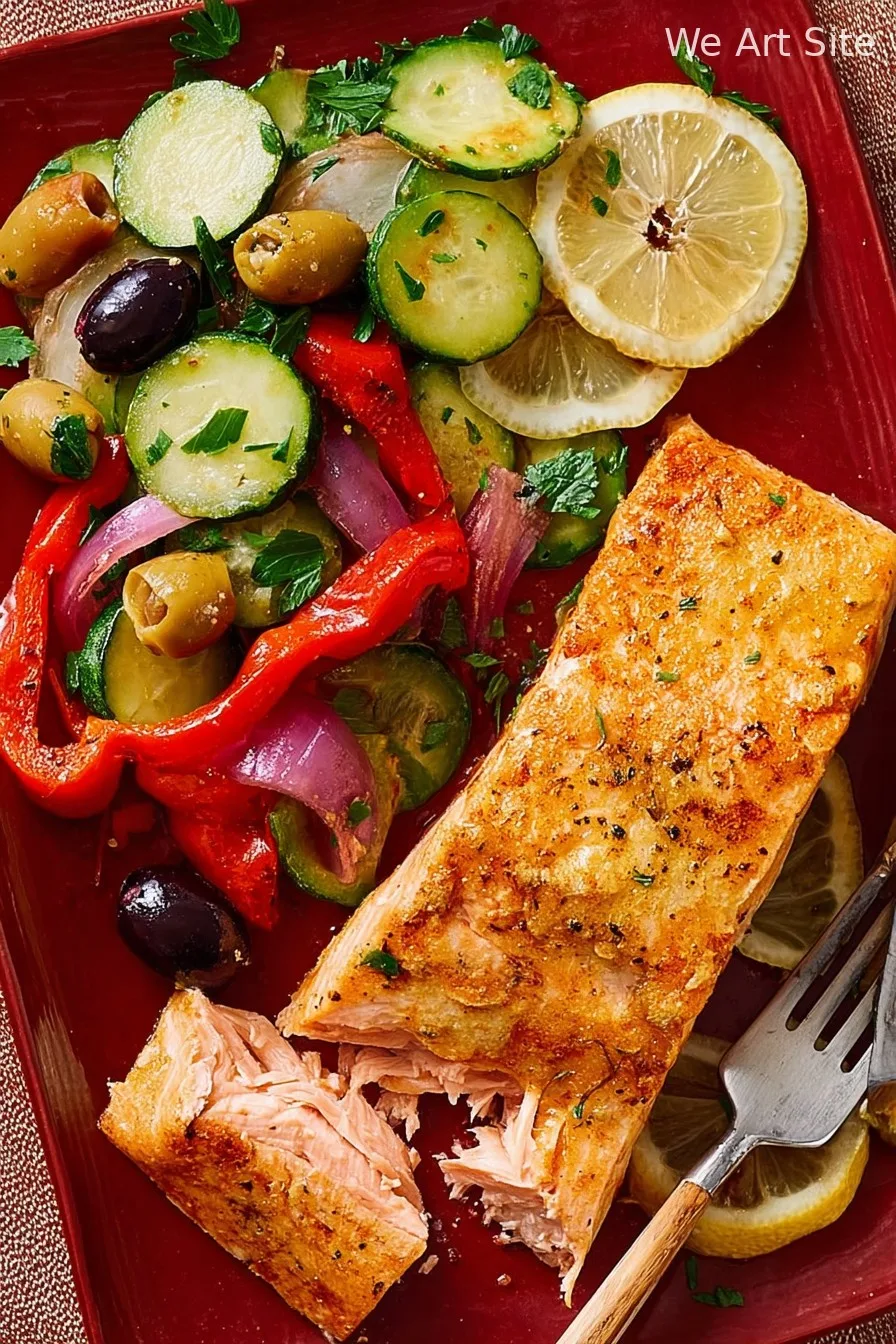 Mediterranean Salmon Sheet Pan Dinner