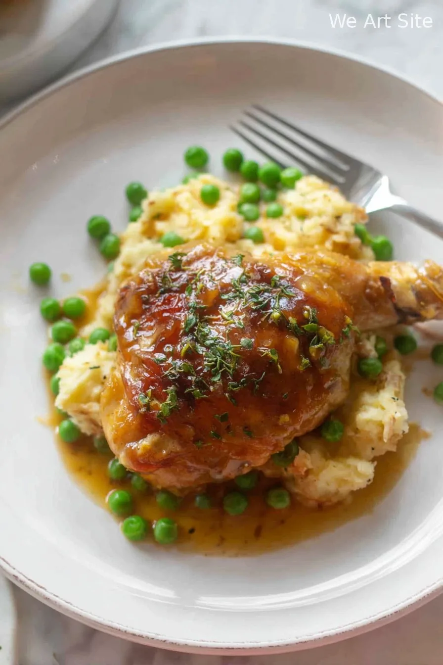 Spring Smothered Chicken with Herb Smashed Potatoes