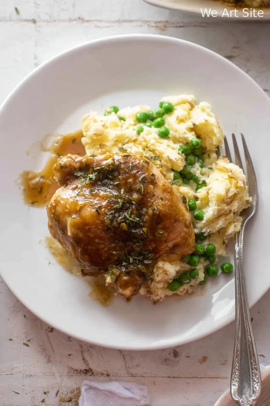 Spring Smothered Chicken with Herb Smashed Potatoes