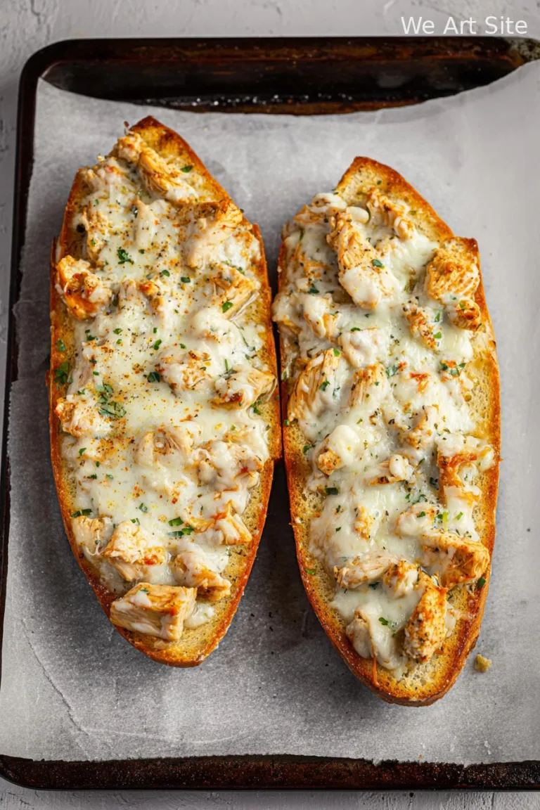 Chicken Alfredo Garlic Bread