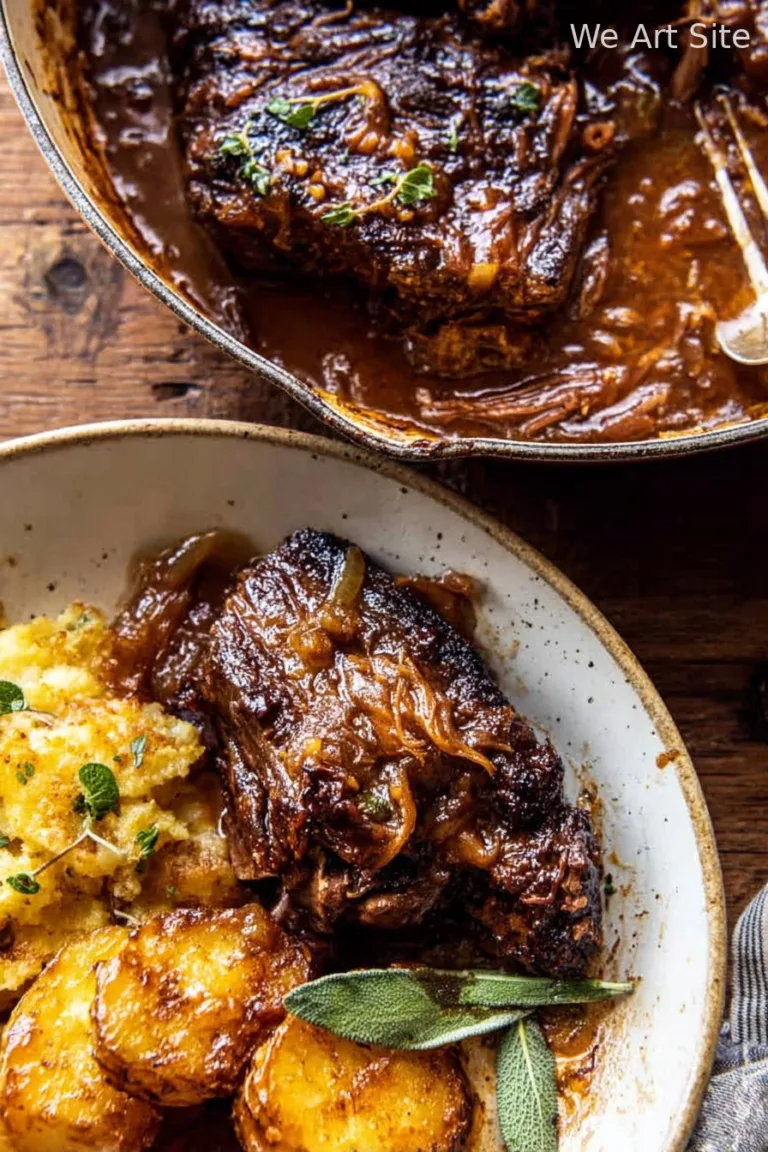 Cider Braised Pot Roast with Crispy Sage Butter Potatoes.