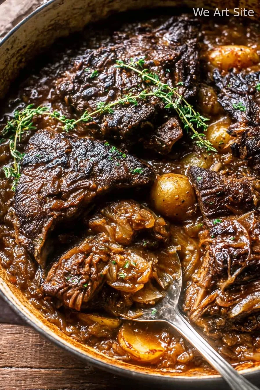 Cider Braised Pot Roast with Crispy Sage Butter Potatoes.