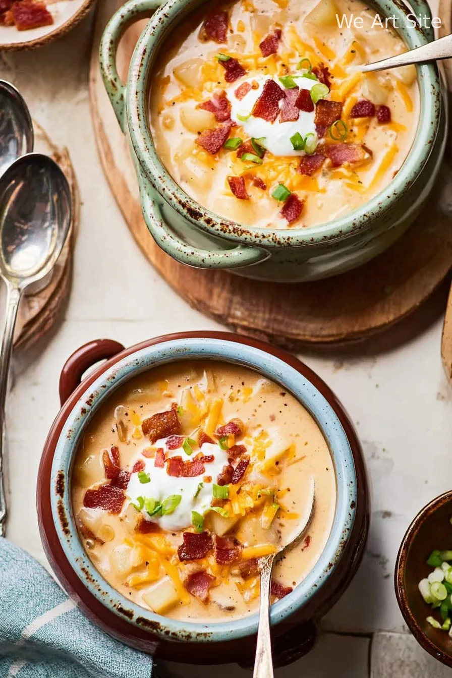 Creamy Potato Soup with Bacon and Cheddar