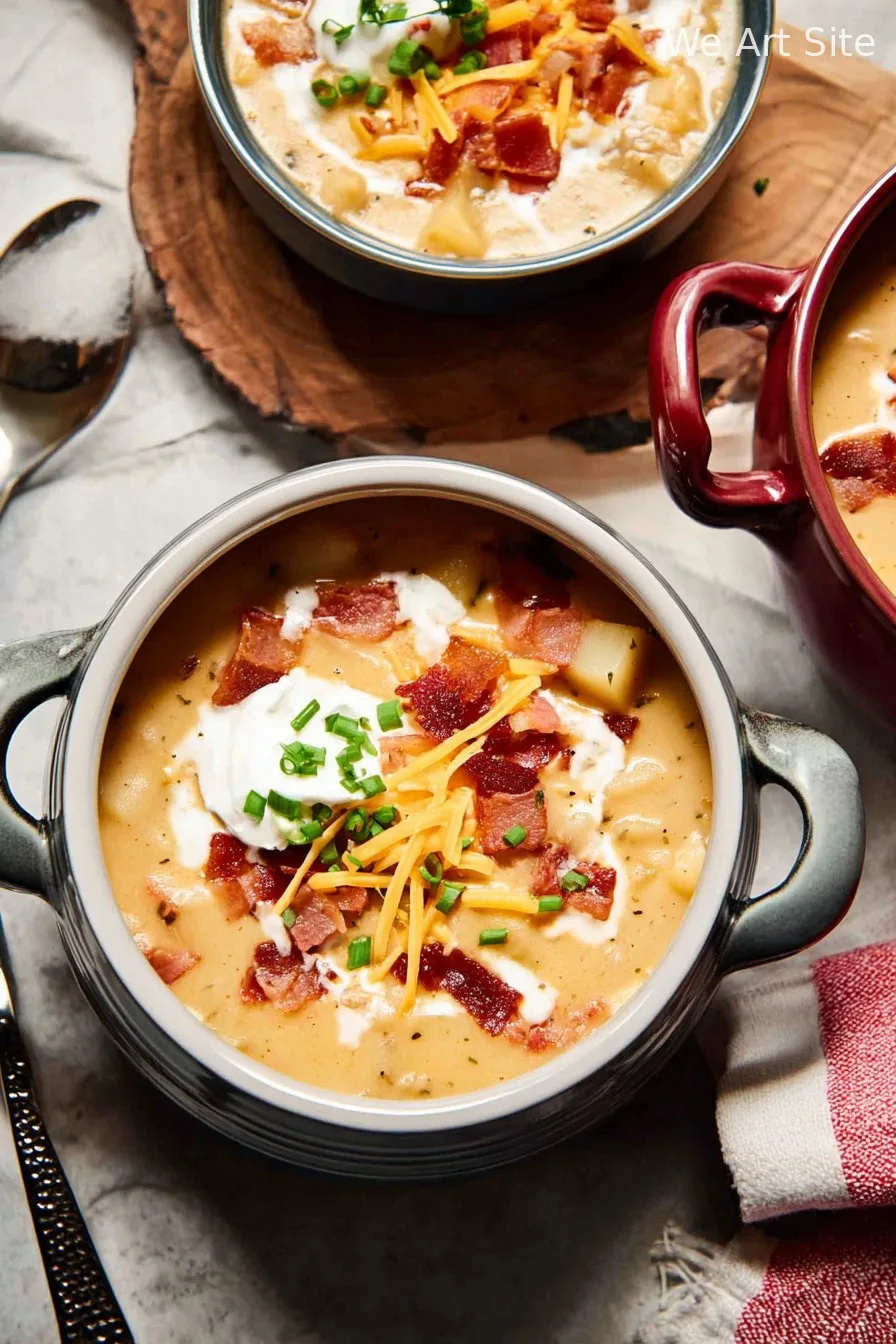 Creamy Potato Soup with Bacon and Cheddar