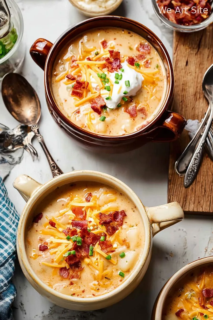 Creamy Potato Soup with Bacon and Cheddar
