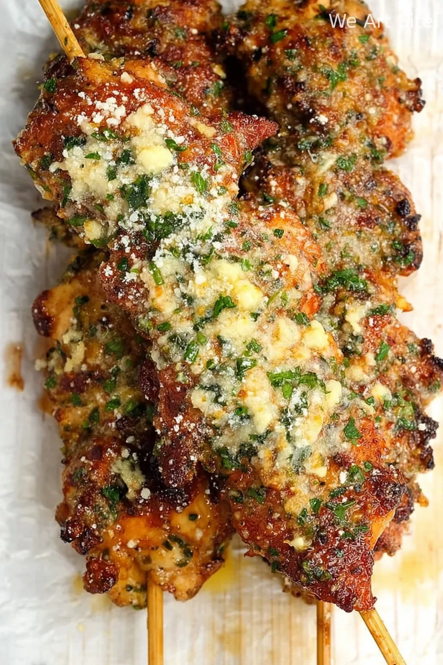 Garlic Parmesan Chicken Skewers