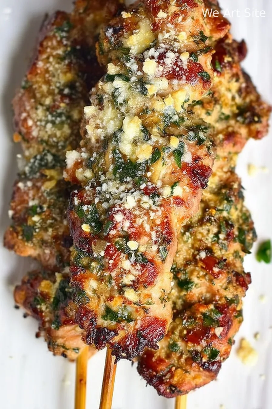 Garlic Parmesan Chicken Skewers
