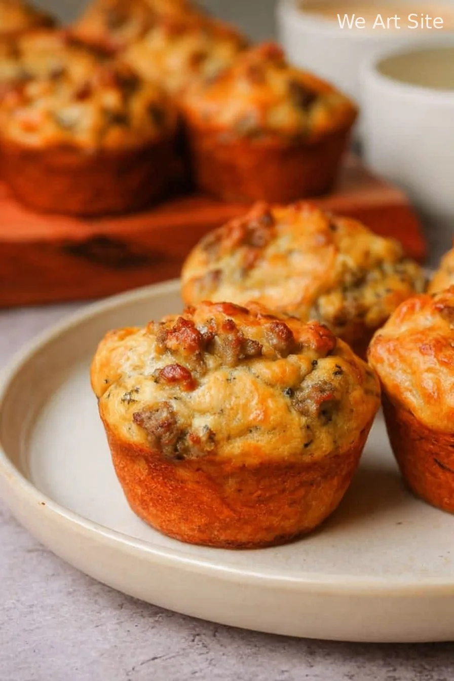 High Protein Sausage Pancake Muffins