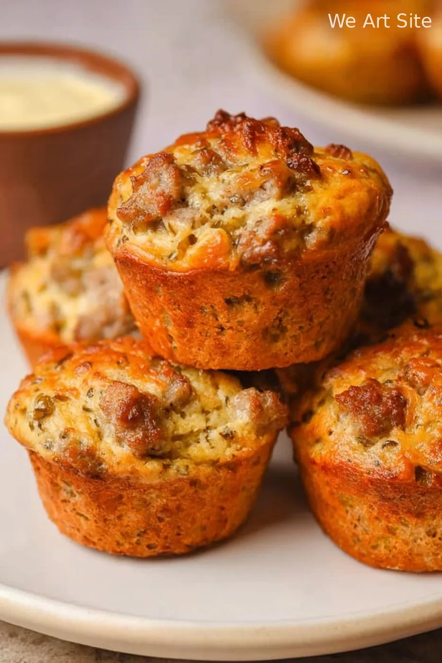 High Protein Sausage Pancake Muffins