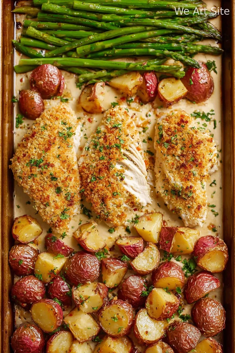 Parmesan Crusted Chicken Sheet Pan Dinner