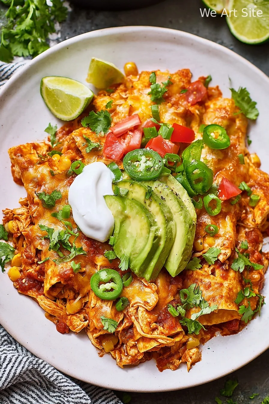 Skillet Chicken Enchiladas