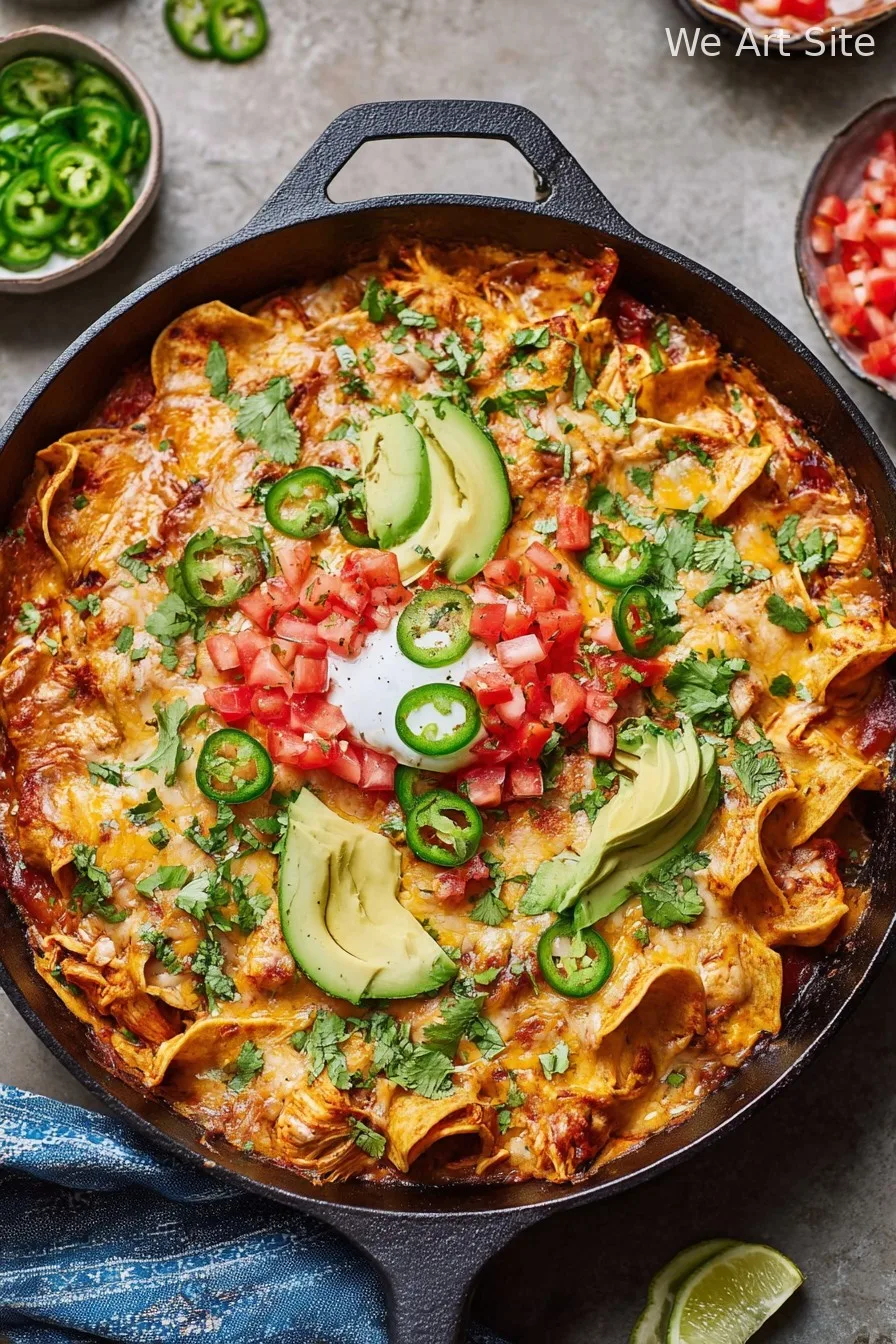 Skillet Chicken Enchiladas