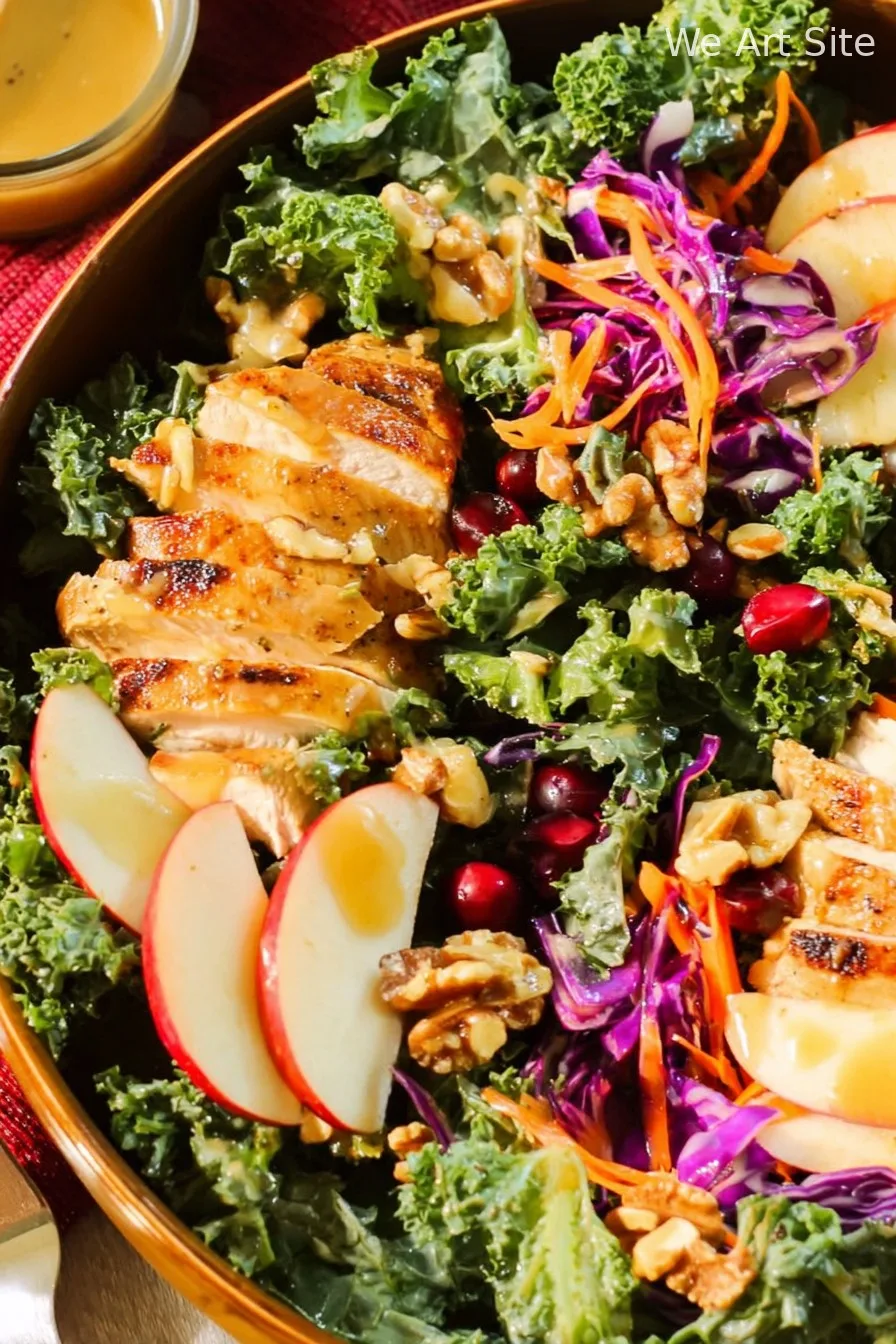 Winter Kale Salad with Maple Dijon Dressing