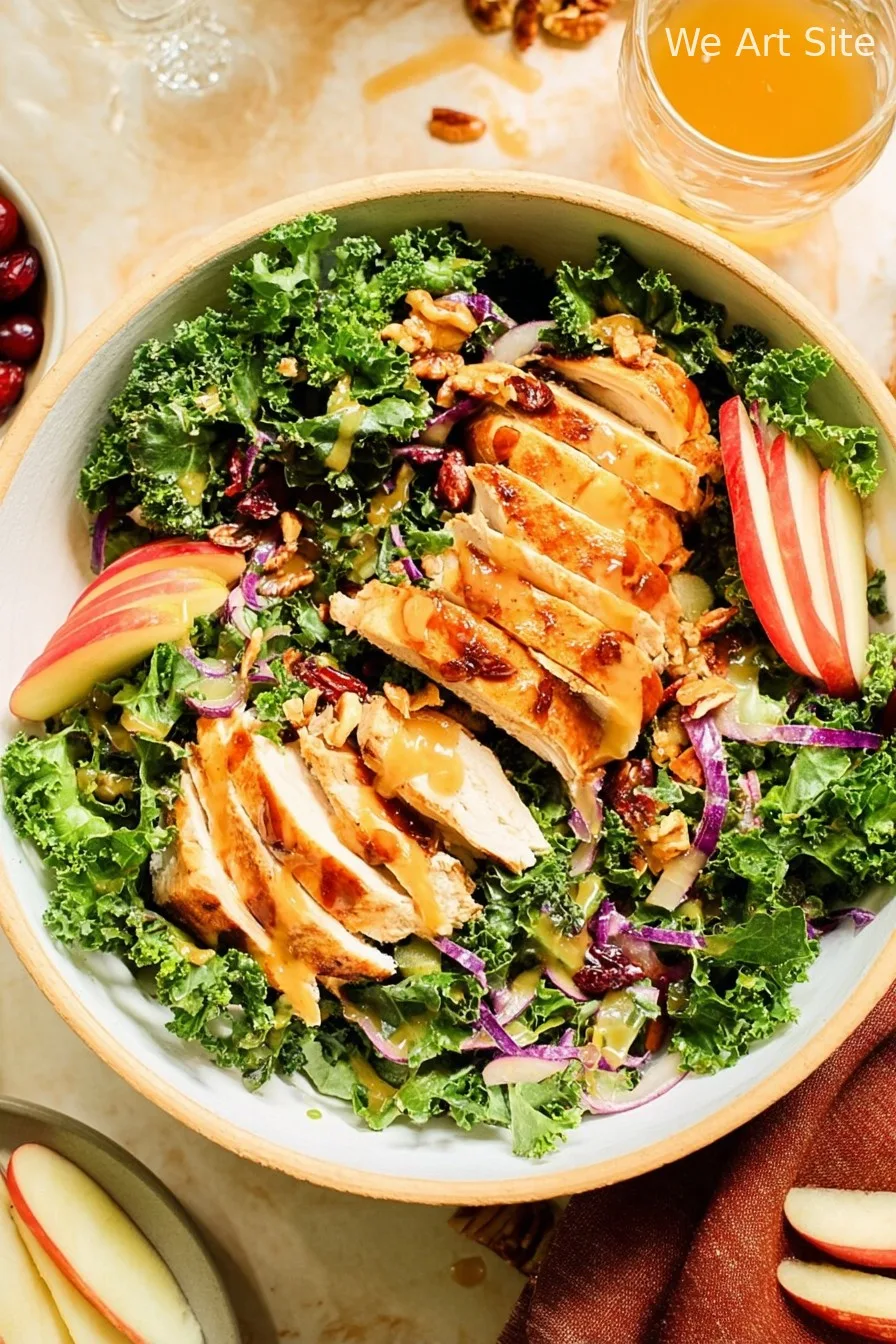 Winter Kale Salad with Maple Dijon Dressing