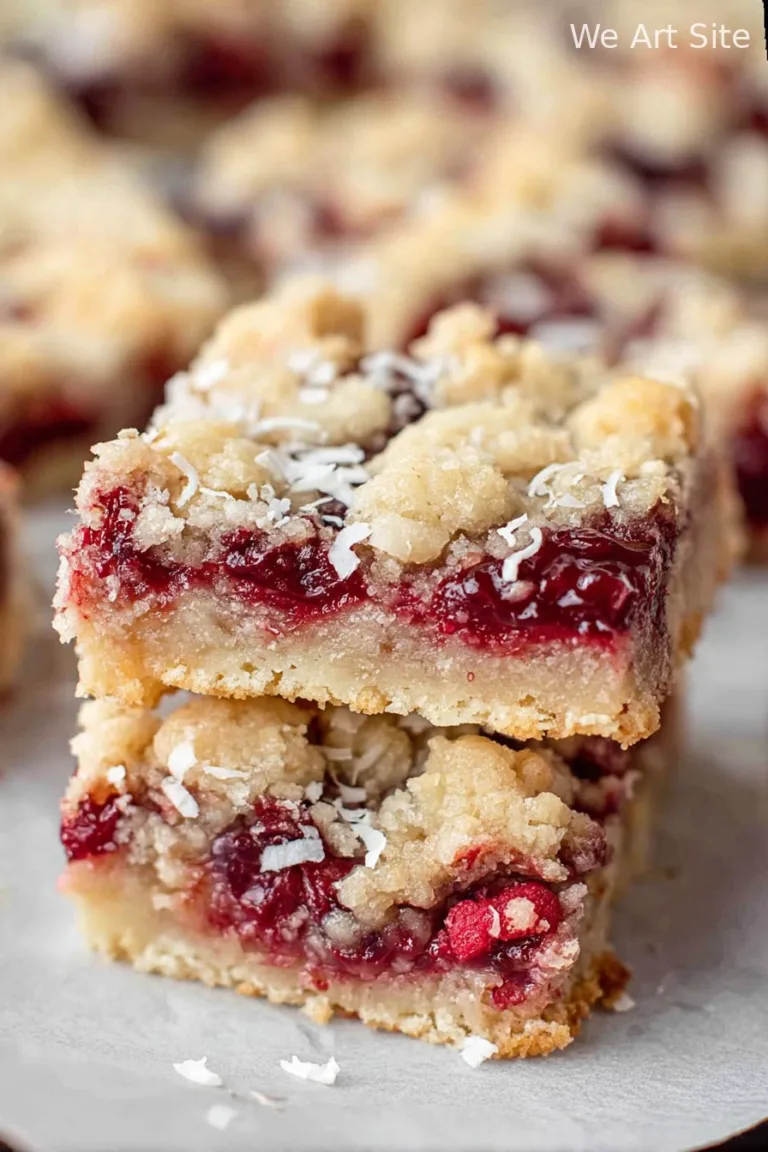 Coconut Raspberry Crumble Bars