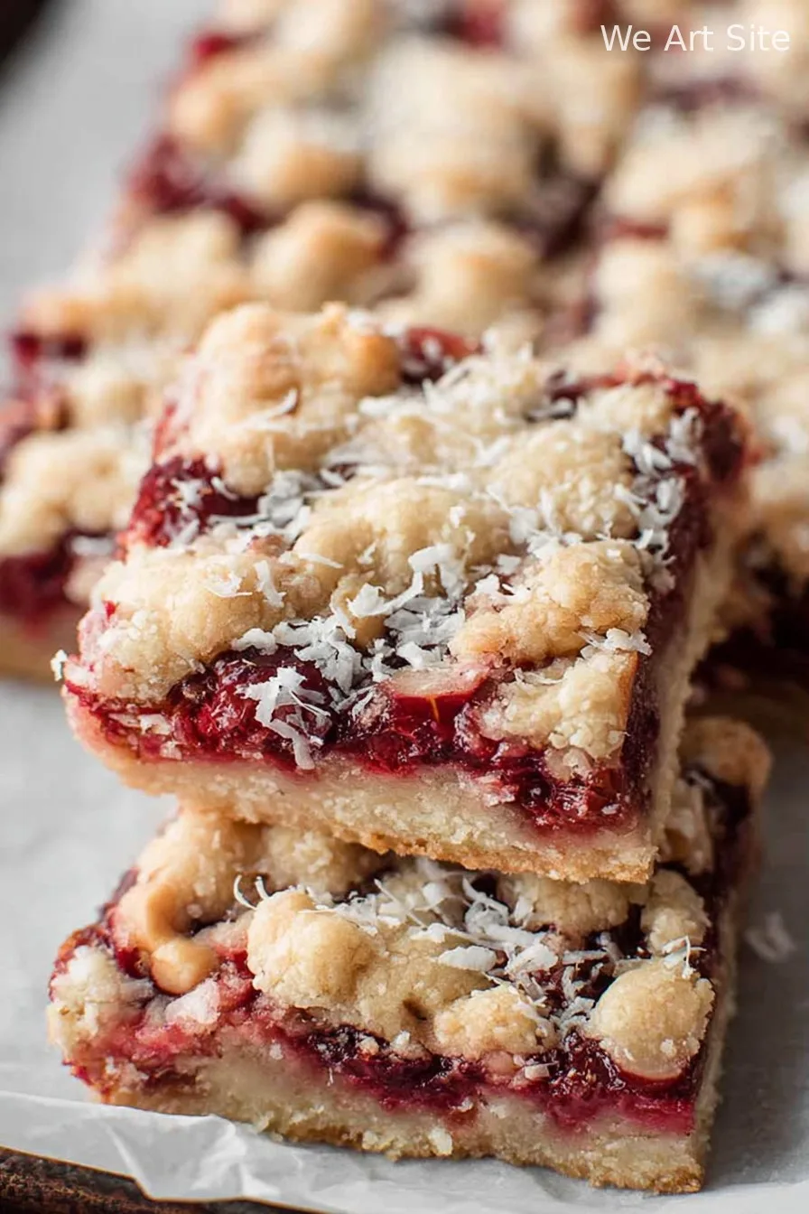 Coconut Raspberry Crumble Bars