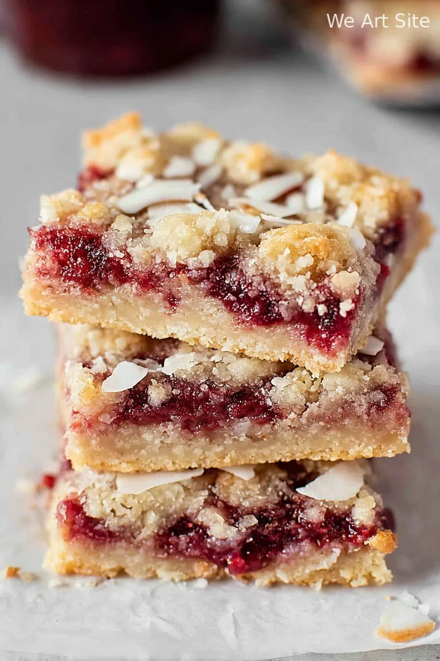 Coconut Raspberry Crumble Bars