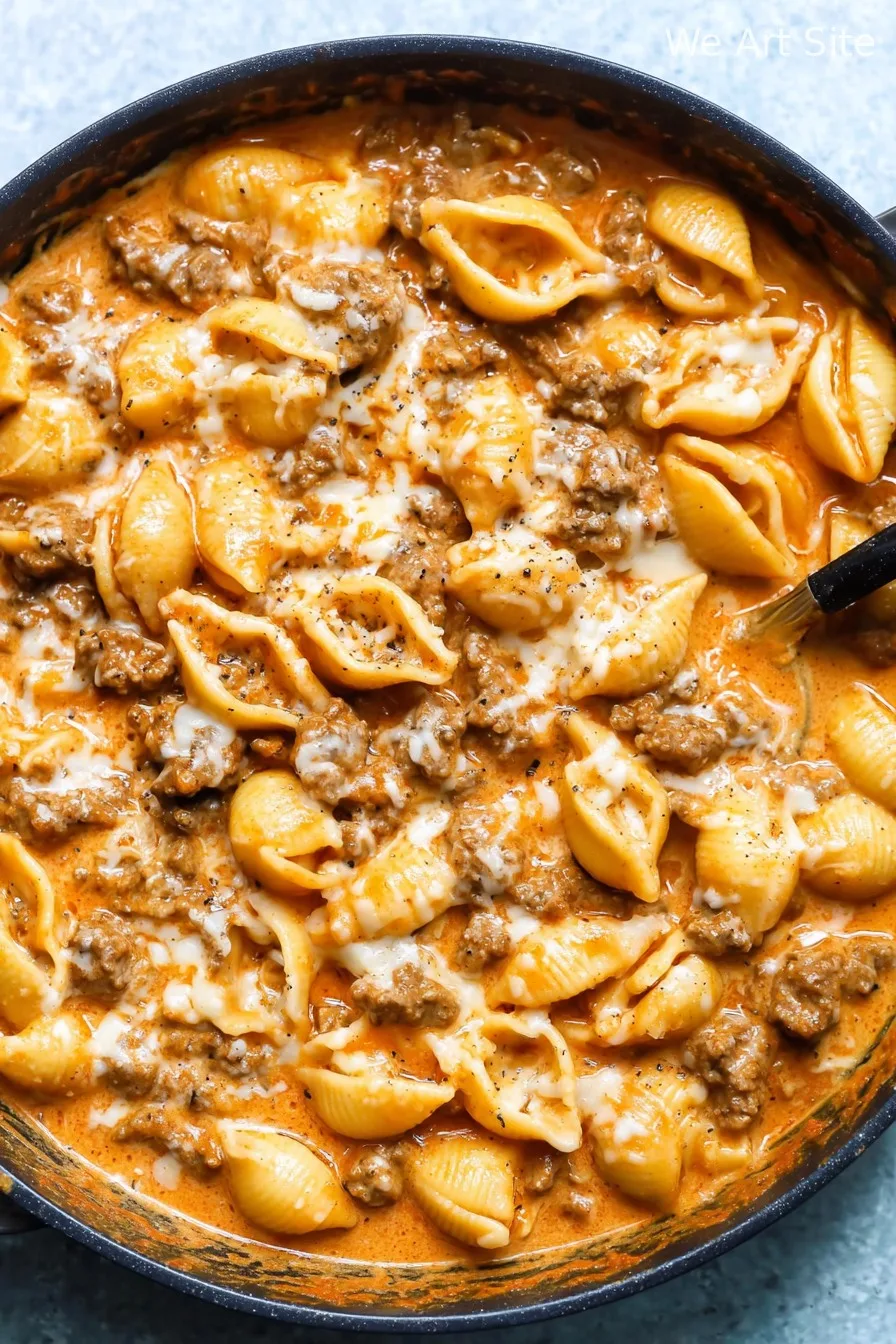 Creamy Beef and Shells