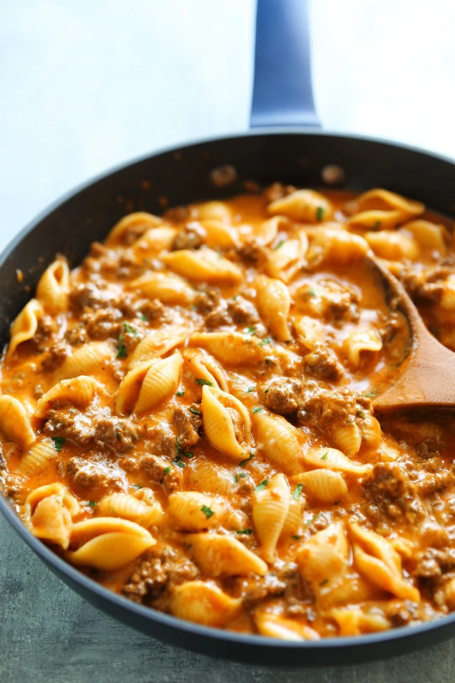 Creamy Beef and Shells