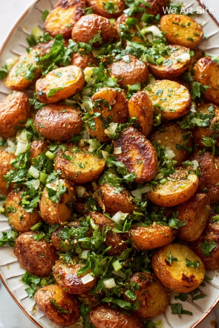 Garlicky Crispy Potatoes with All The Herbs