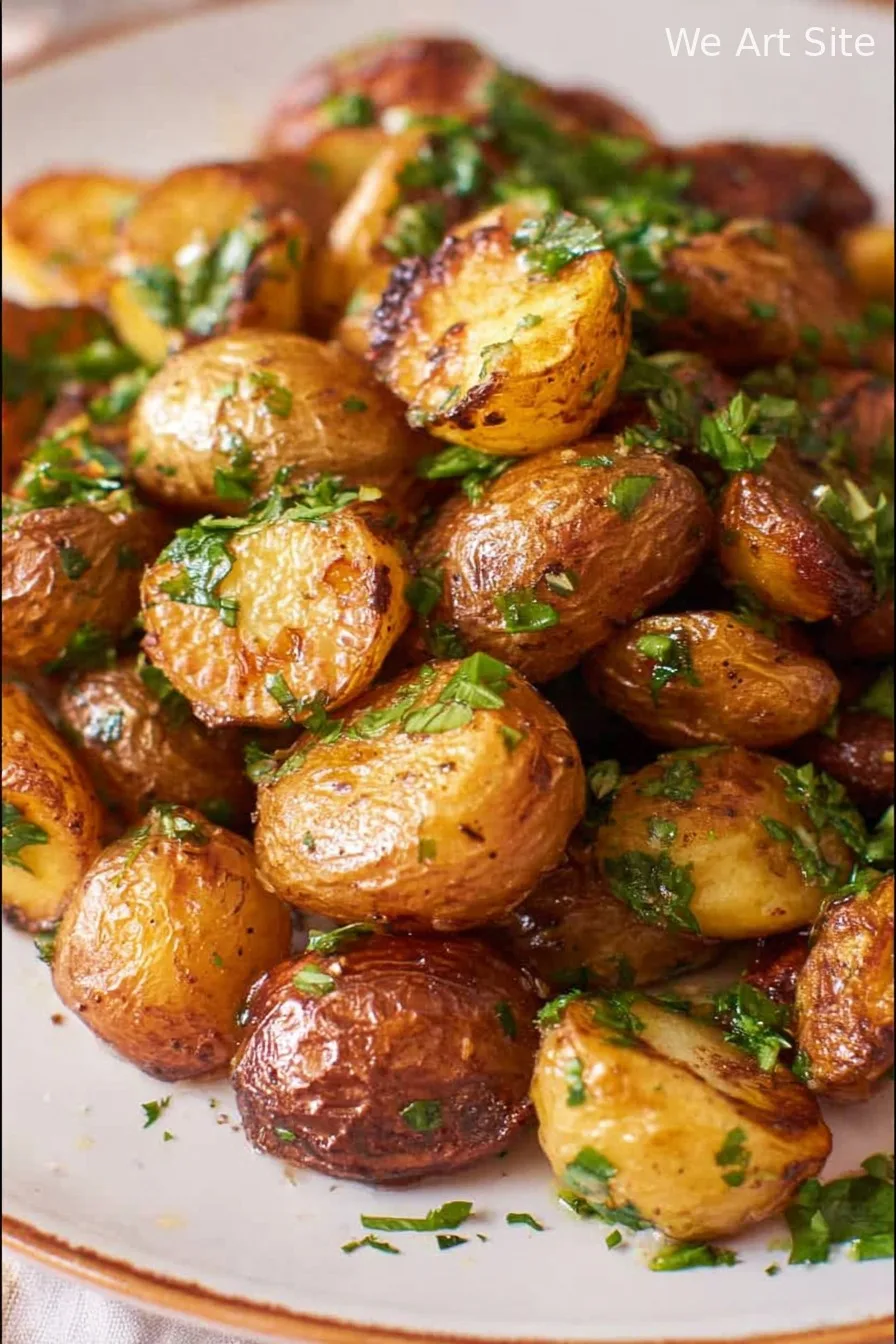 Garlicky Crispy Potatoes with All The Herbs