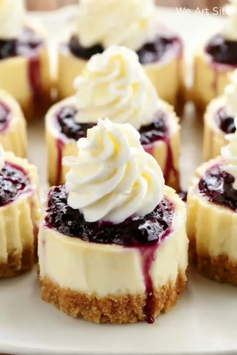 Mini Lemon Blueberry Cheesecakes