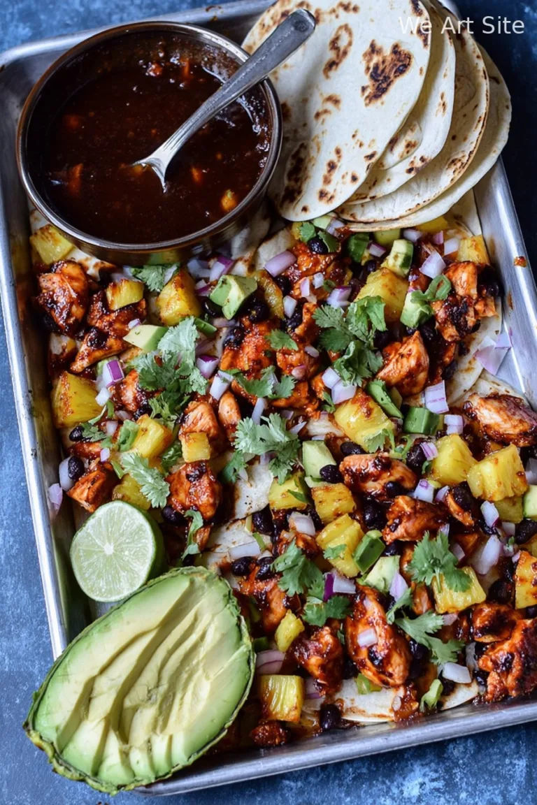One Pan Chicken and Pineapple Tacos