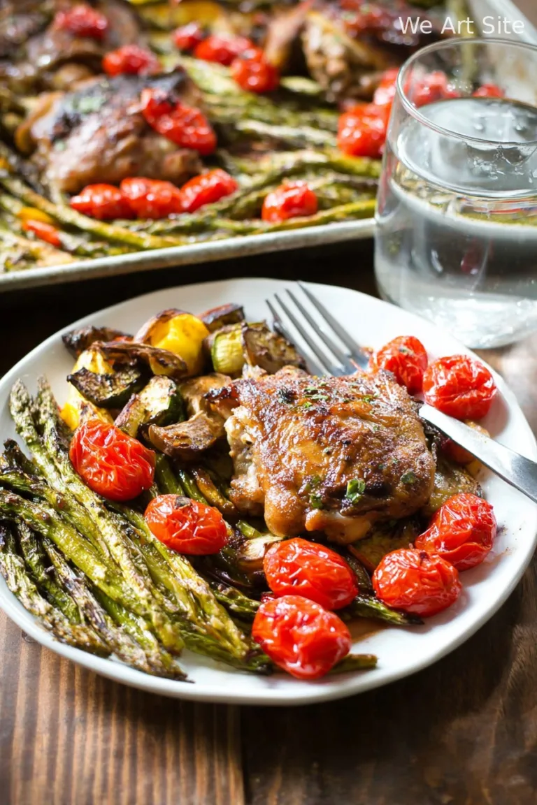 Sheet Pan Chicken Thighs with Summer Vegetables